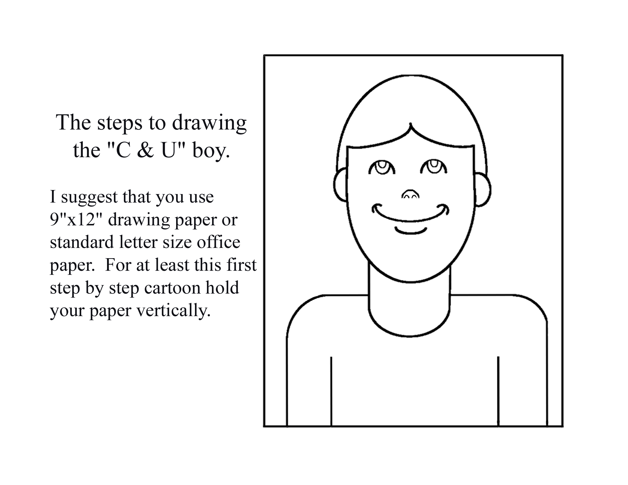 How to draw a letter C and U boy.